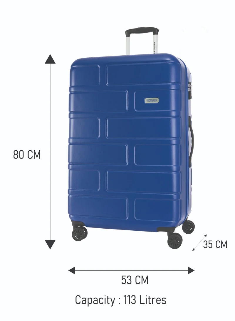 AMERICAN TOURISTER Bricklane Suitcase, Check-In Size 80 cm / 30 inch, 4 Spinner Wheels, Hard Top, Polycarbonate, Oxford Blue|Lightweight|Scratch & Impact Resistance|TSA Lock|Inner Mesh Zippered Pocket - 3 Years International Warranty